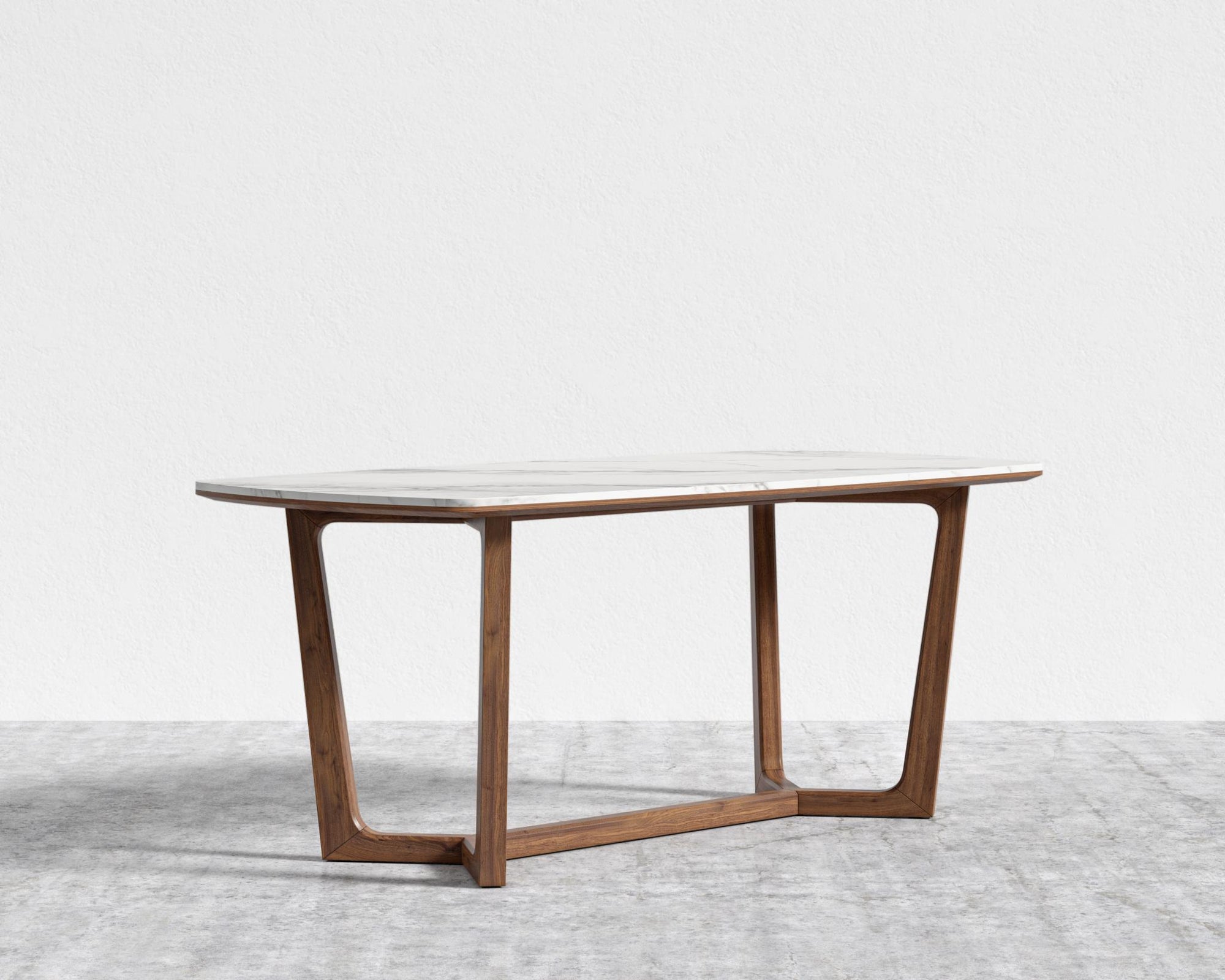 Evelyn Dining Table - Walnut, 71" | 180cm, White Calacatta Ceramic