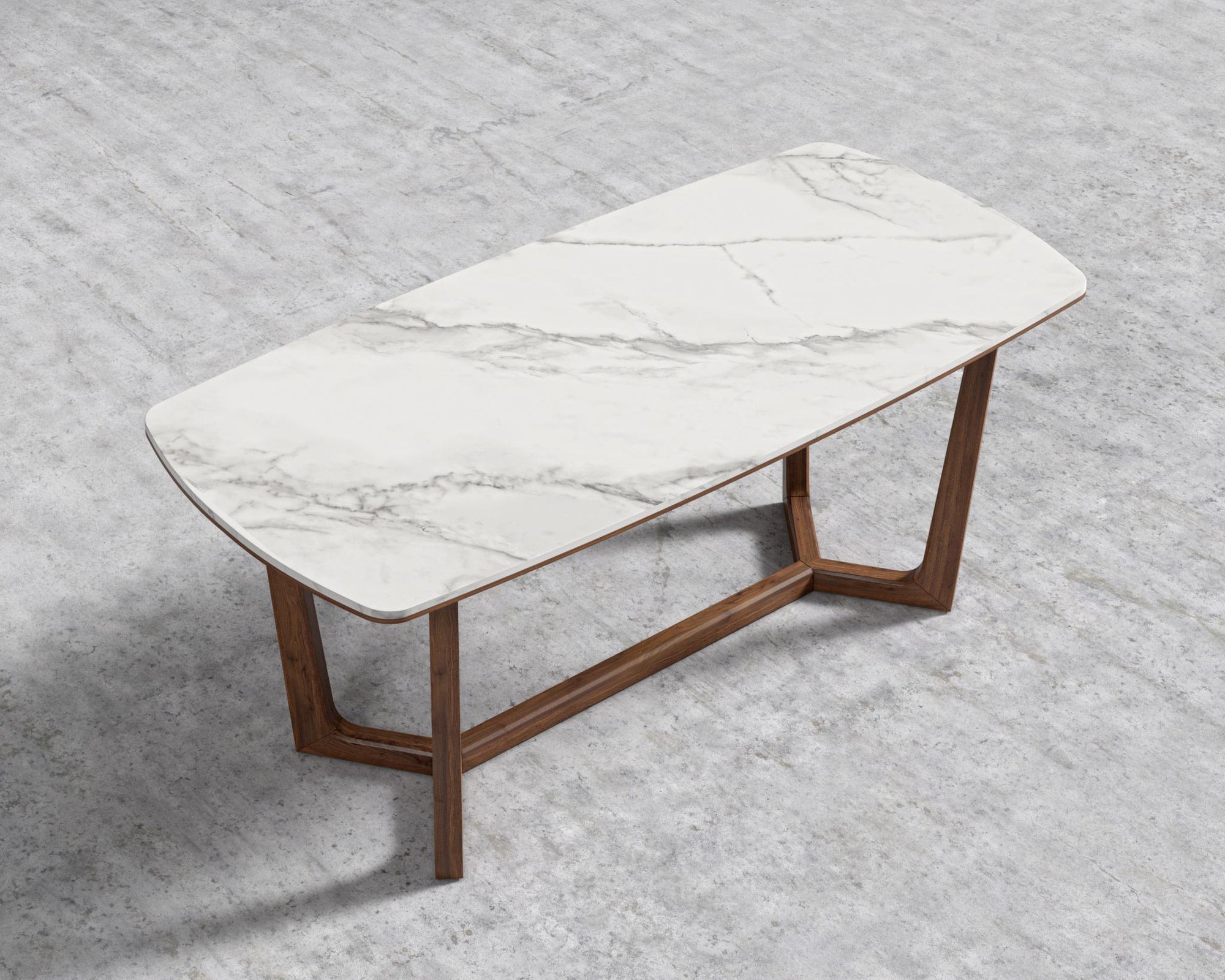 Evelyn Dining Table - Walnut, 71" | 180cm, White Calacatta Ceramic