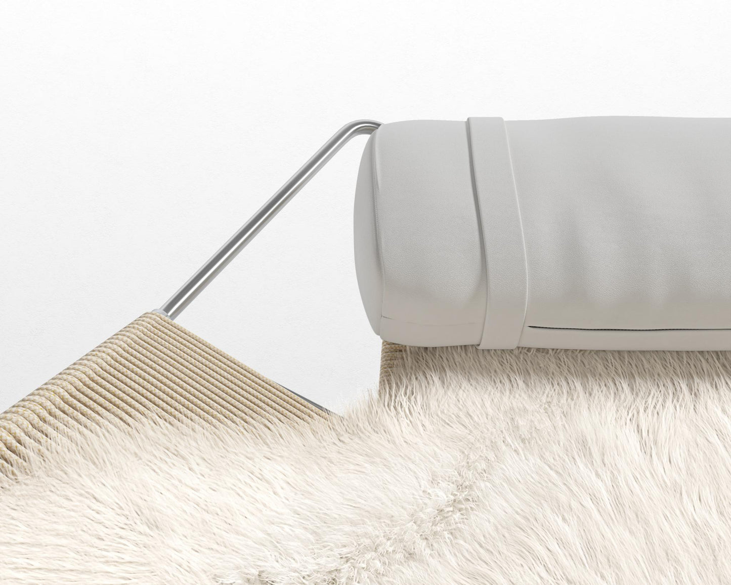 Flag Halyard Chair - White, Microfiber Leather - Trento Eggshell