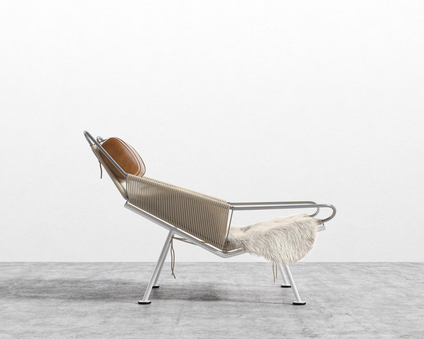 Flag Halyard Chair - White, Microfiber Leather - Trento Morocco