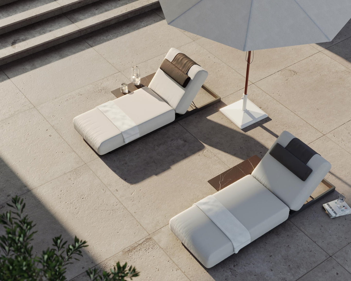 Florian Outdoor Lounger Scene