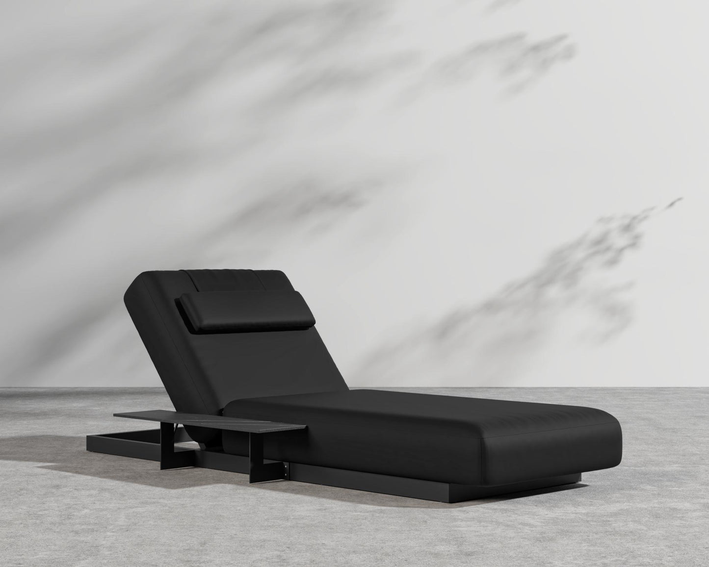 Florian Outdoor Lounger - Arcadia Cushion, Arcadia / Black Frame, Black Pietra Ceramic