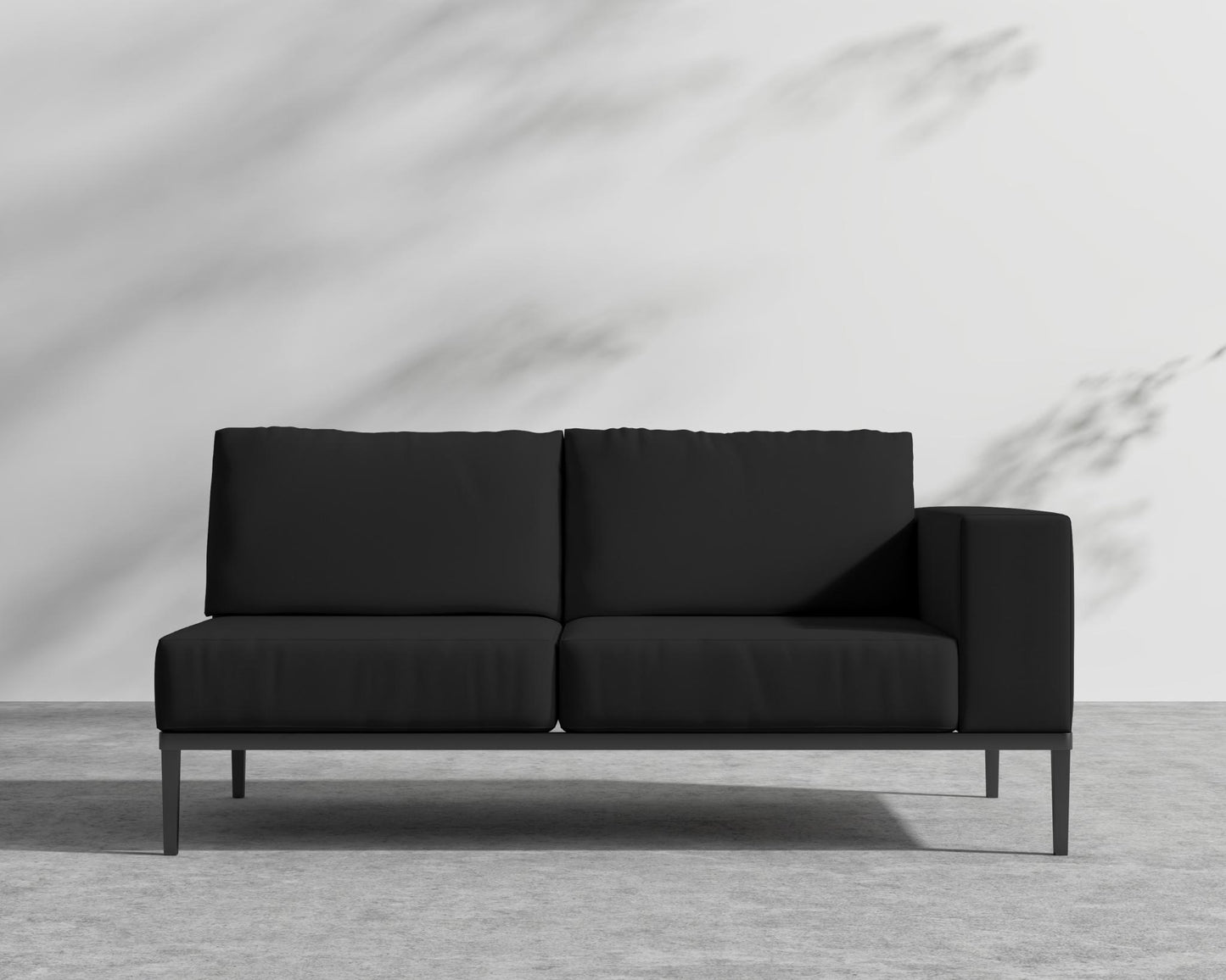 Francis Outdoor Right Arm 2 Seater - Black - Francis, Outdoor Fabric - Arcadia