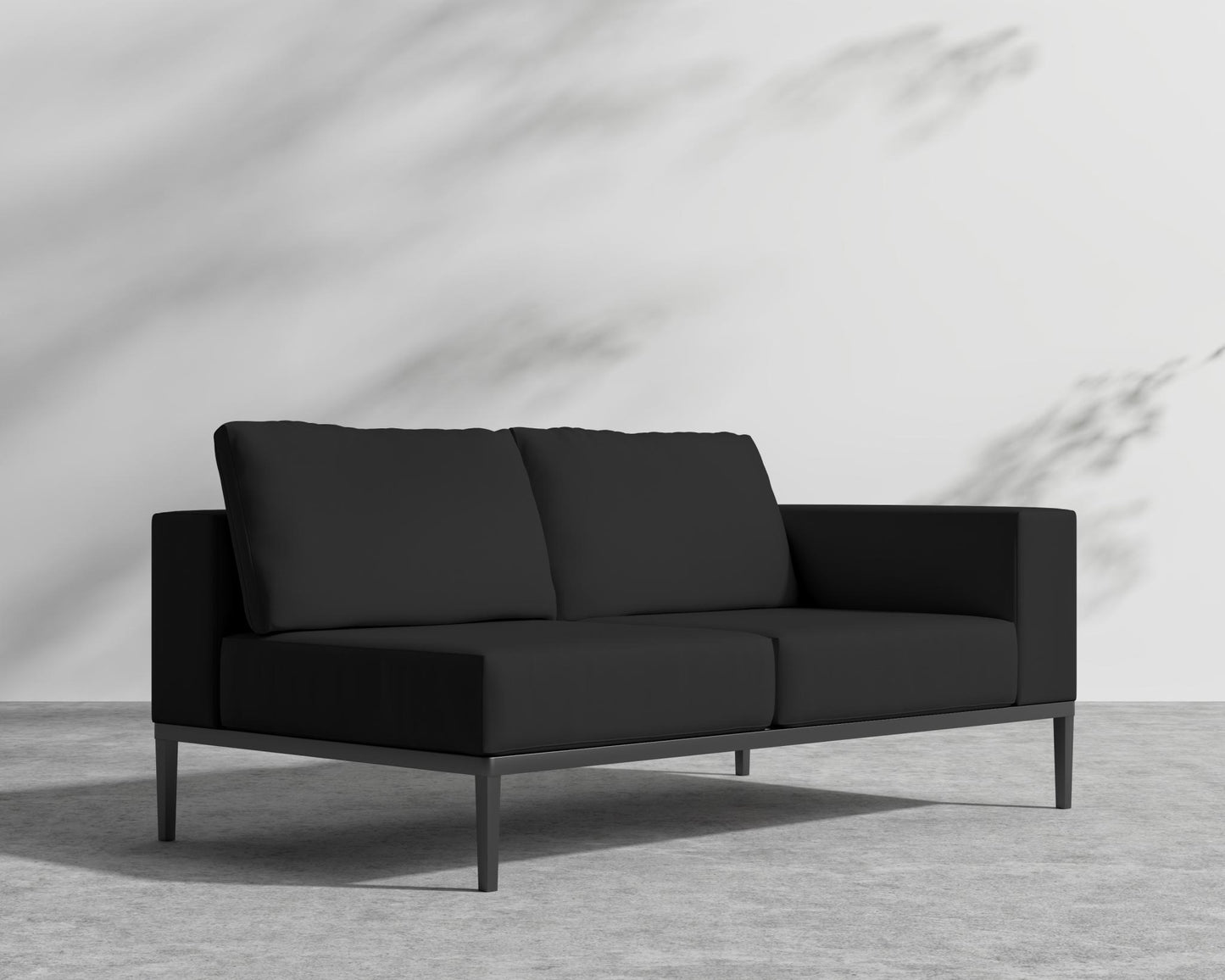 Francis Outdoor Right Arm 2 Seater - Black - Francis, Outdoor Fabric - Arcadia