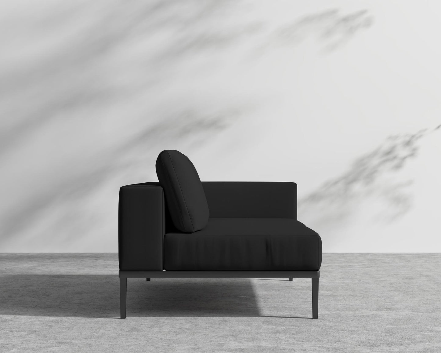 Francis Outdoor Right Arm 2 Seater - Black - Francis, Outdoor Fabric - Arcadia