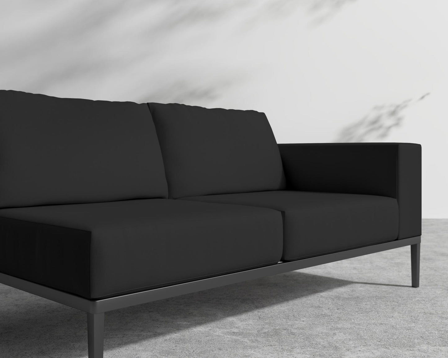 Francis Outdoor Right Arm 2 Seater - Black - Francis, Outdoor Fabric - Arcadia