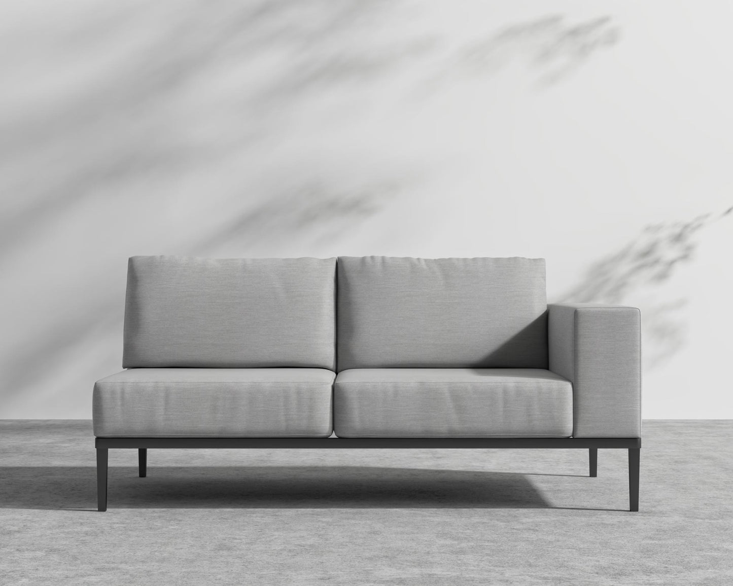 Francis Outdoor Right Arm 2 Seater - Black - Francis, Outdoor Fabric - Encino