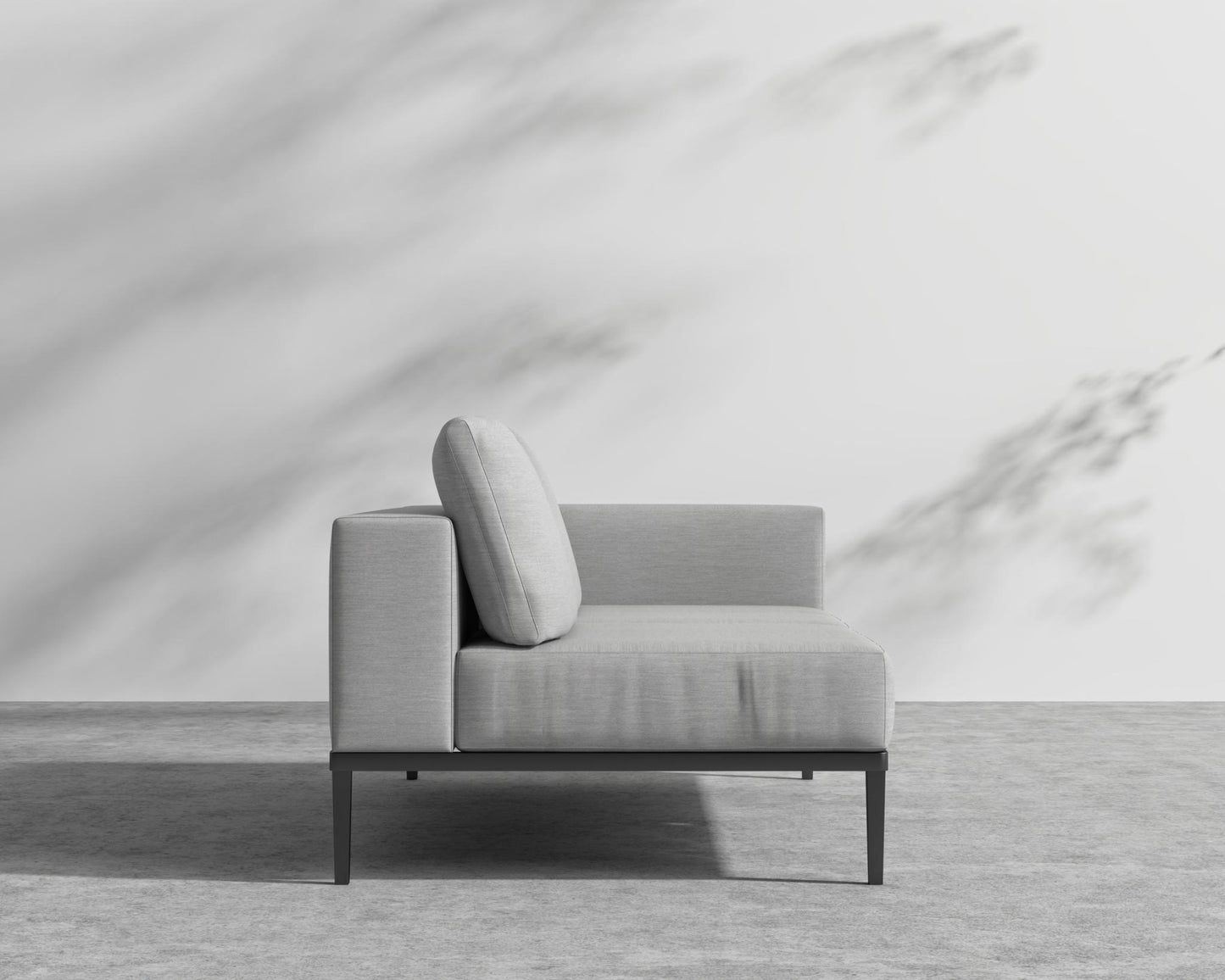 Francis Outdoor Right Arm 2 Seater - Black - Francis, Outdoor Fabric - Encino