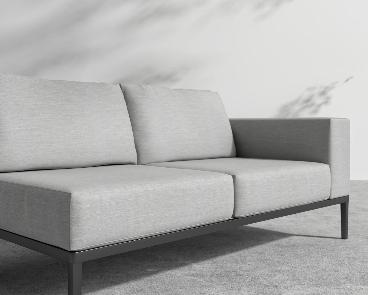 Francis Outdoor Right Arm 2 Seater - Black - Francis, Outdoor Fabric - Encino