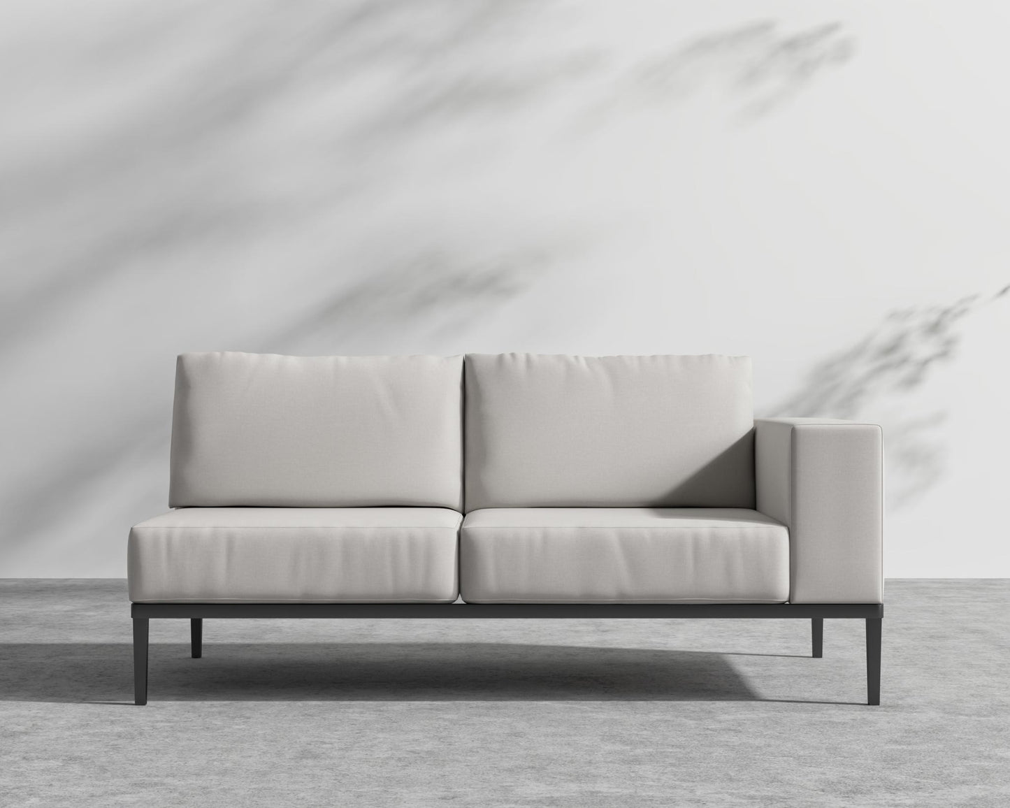 Francis Outdoor Right Arm 2 Seater - Black - Francis, Outdoor Fabric - Palisades