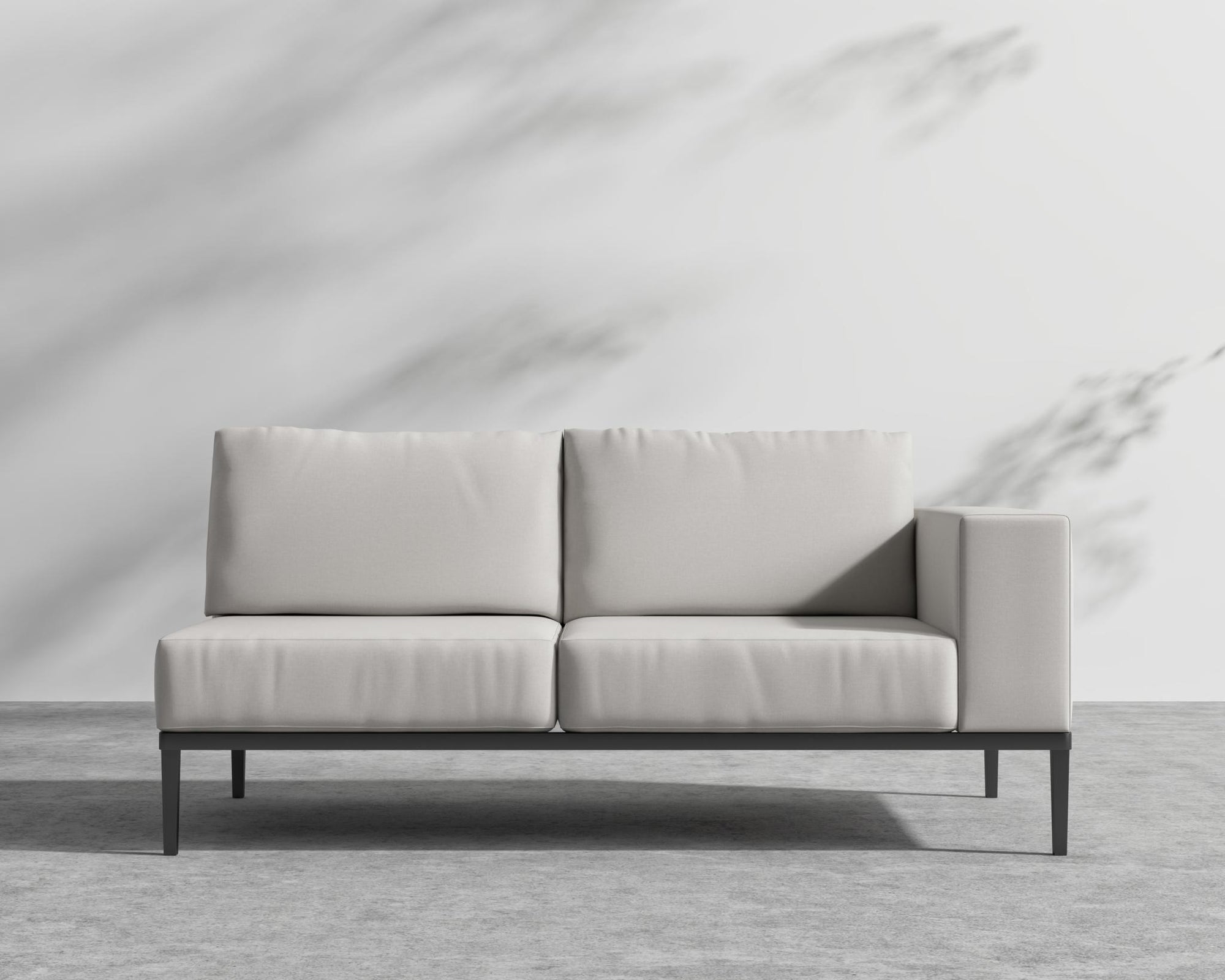 Francis Outdoor Right Arm 2 Seater - Black - Francis, Outdoor Fabric - Palisades