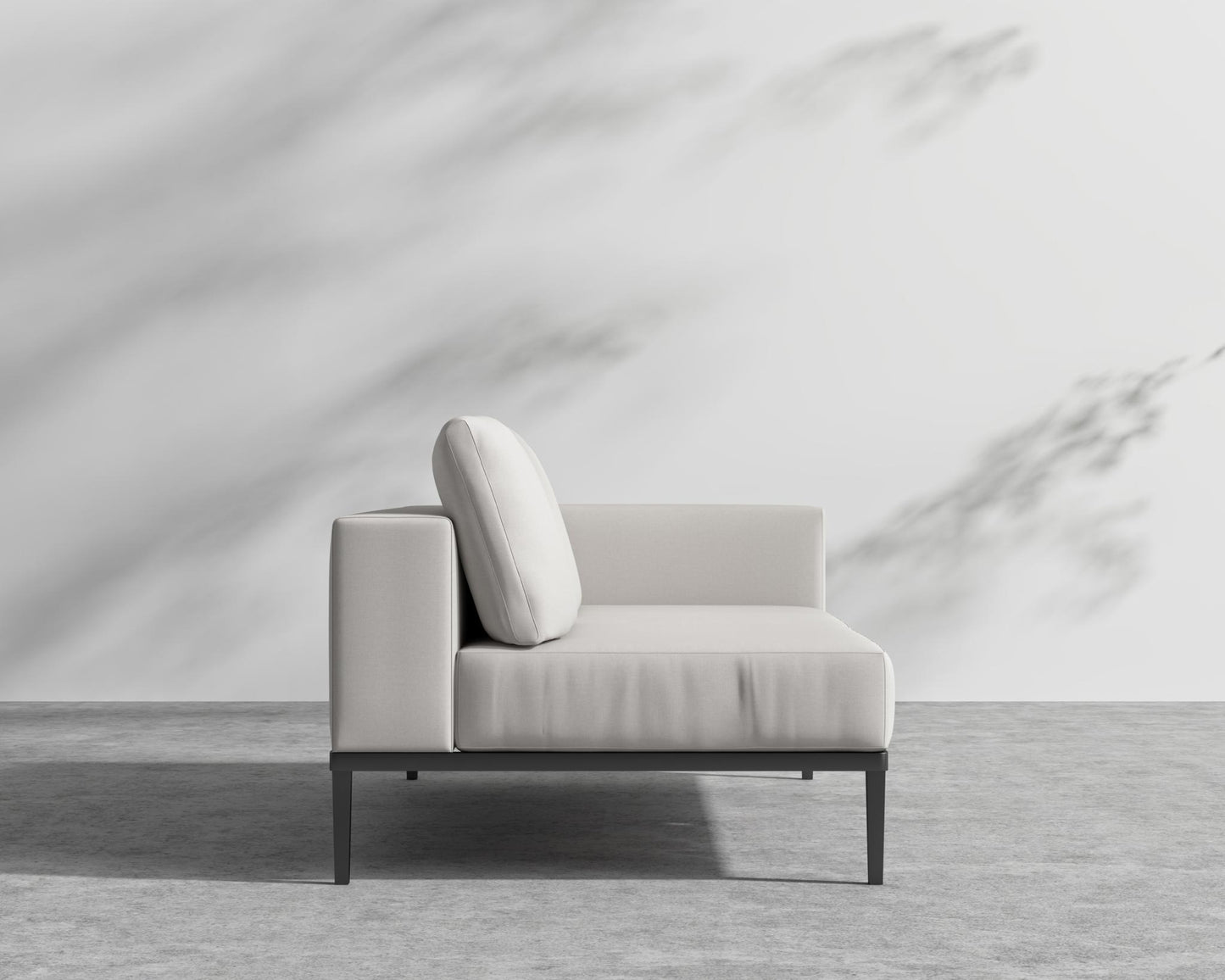 Francis Outdoor Right Arm 2 Seater - Black - Francis, Outdoor Fabric - Palisades