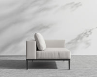 Francis Outdoor Right Arm 2 Seater - Black - Francis, Outdoor Fabric - Palisades