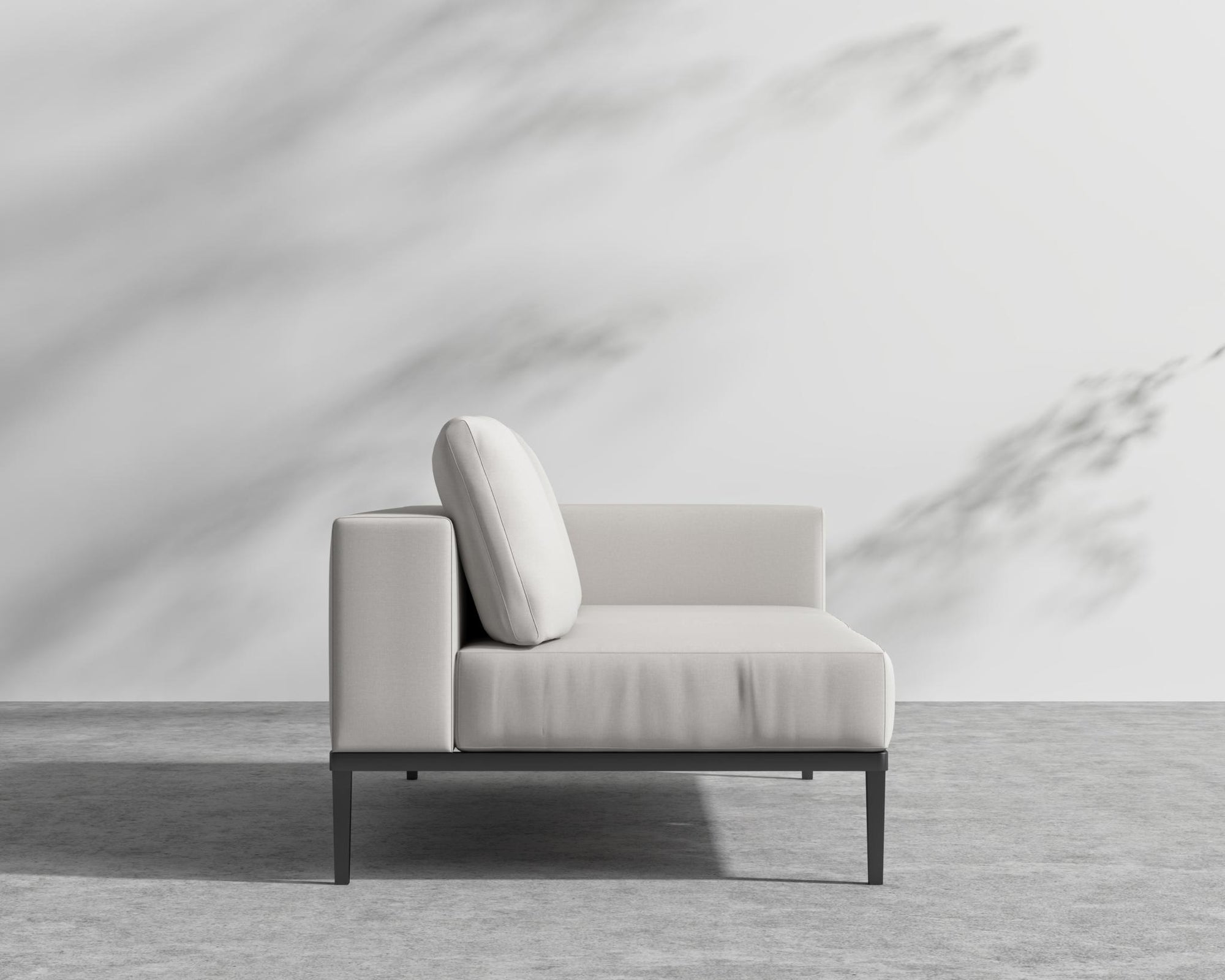 Francis Outdoor Right Arm 2 Seater - Black - Francis, Outdoor Fabric - Palisades