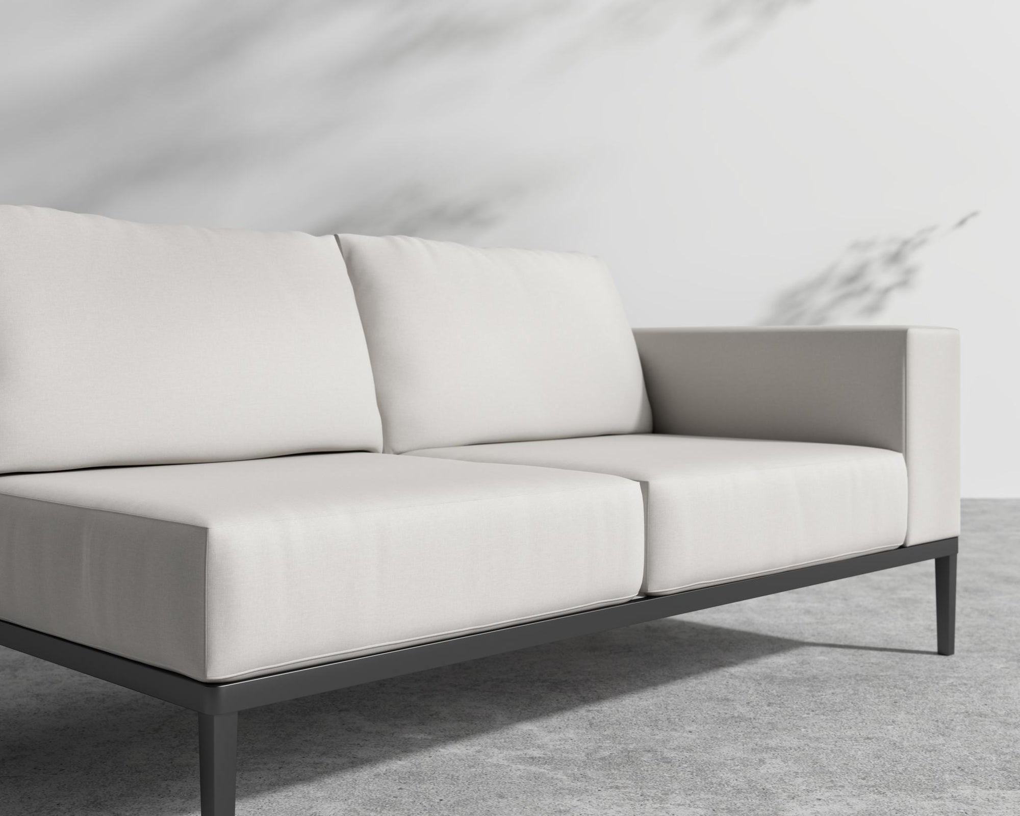 Francis Outdoor Right Arm 2 Seater - Black - Francis, Outdoor Fabric - Palisades