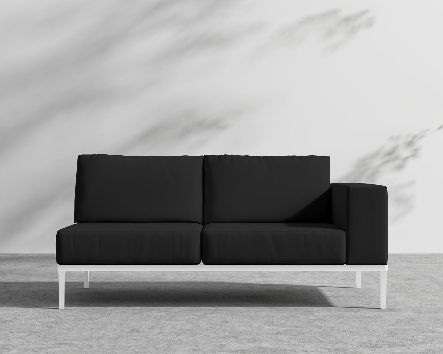 Francis Outdoor Right Arm 2 Seater - Black - Francis, Outdoor Fabric - Arcadia