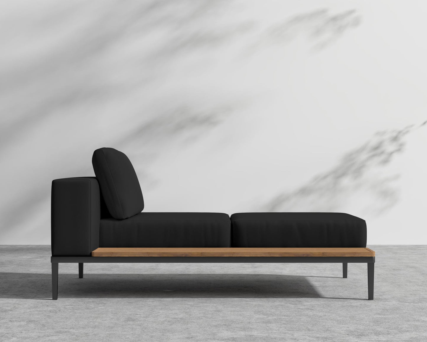 Francis Outdoor Left Chaise - Black - Francis, Outdoor Fabric - Arcadia