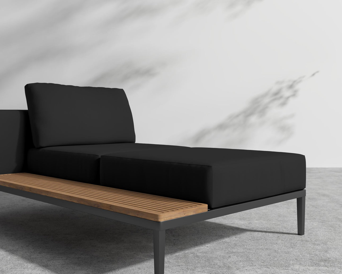 Francis Outdoor Left Chaise - Black - Francis, Outdoor Fabric - Arcadia