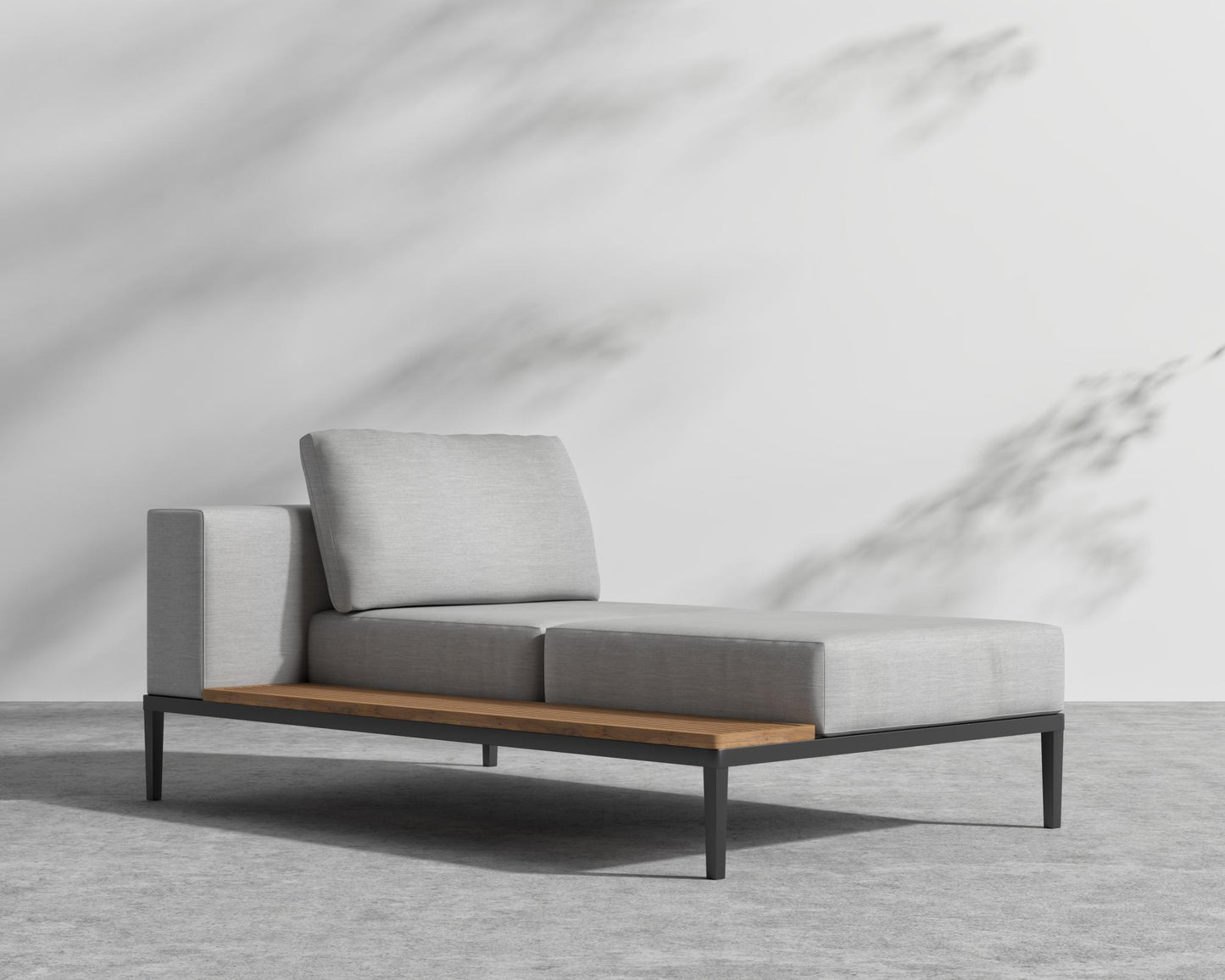 Francis Outdoor Left Chaise - Black - Francis, Outdoor Fabric - Encino