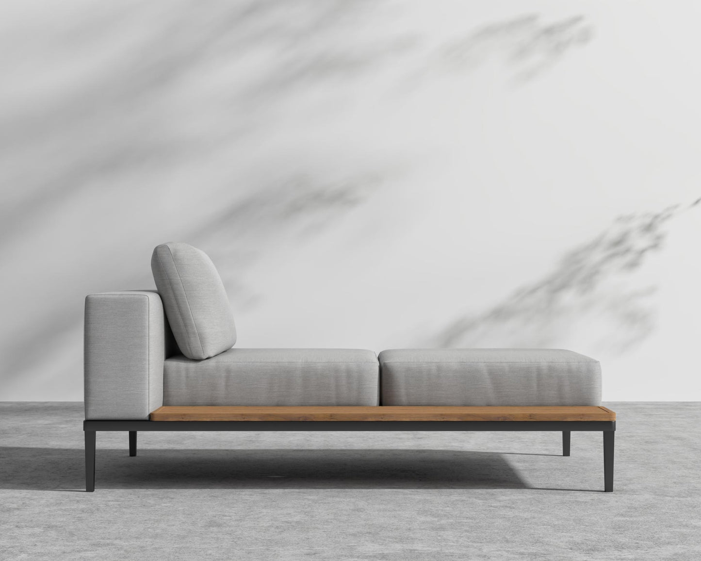 Francis Outdoor Left Chaise - Black - Francis, Outdoor Fabric - Encino