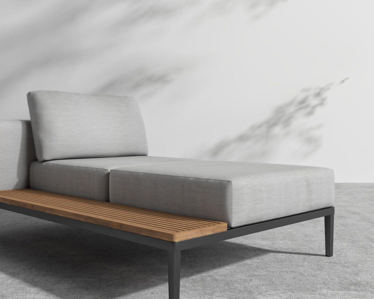 Francis Outdoor Left Chaise - Black - Francis, Outdoor Fabric - Encino