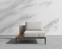 Francis Outdoor Left Chaise - Black - Francis, Outdoor Fabric - Palisades