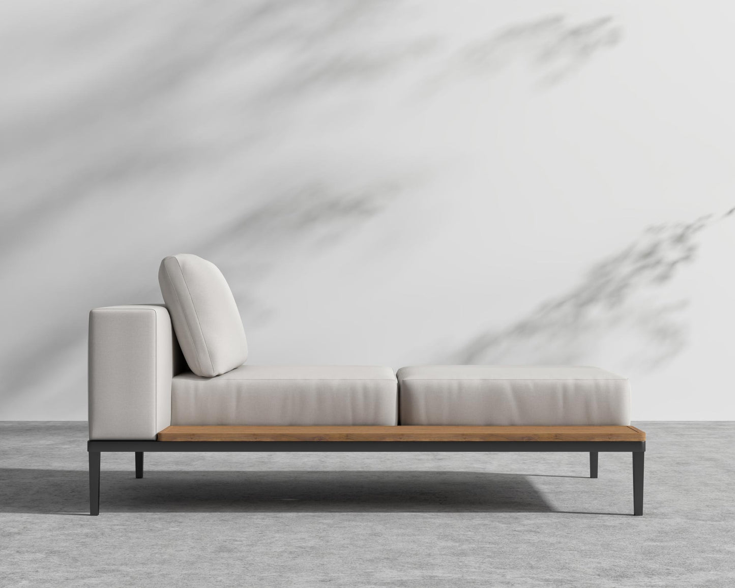 Francis Outdoor Left Chaise - Black - Francis, Outdoor Fabric - Palisades