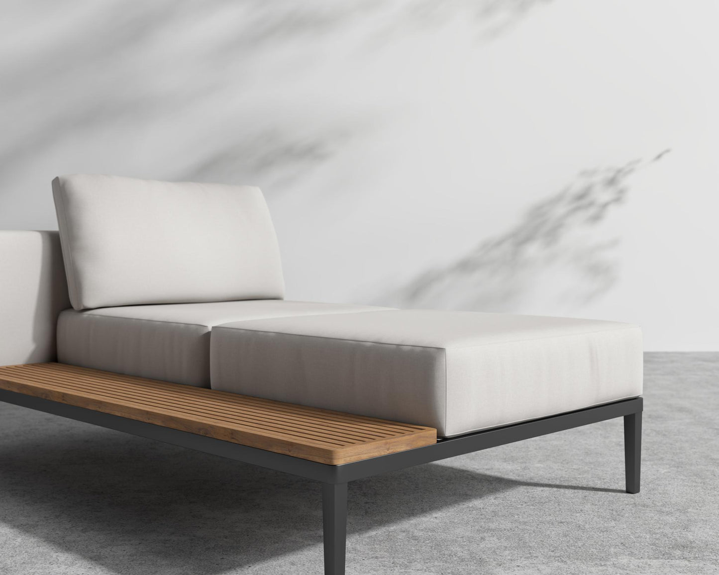 Francis Outdoor Left Chaise - Black - Francis, Outdoor Fabric - Palisades