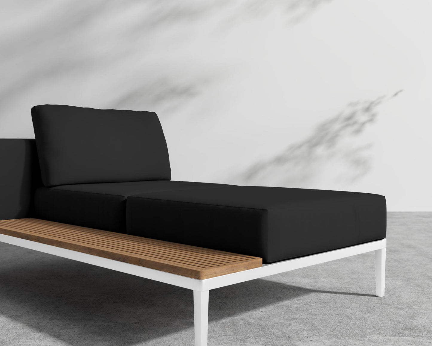 Francis Outdoor Left Chaise - Black - Francis, Outdoor Fabric - Arcadia