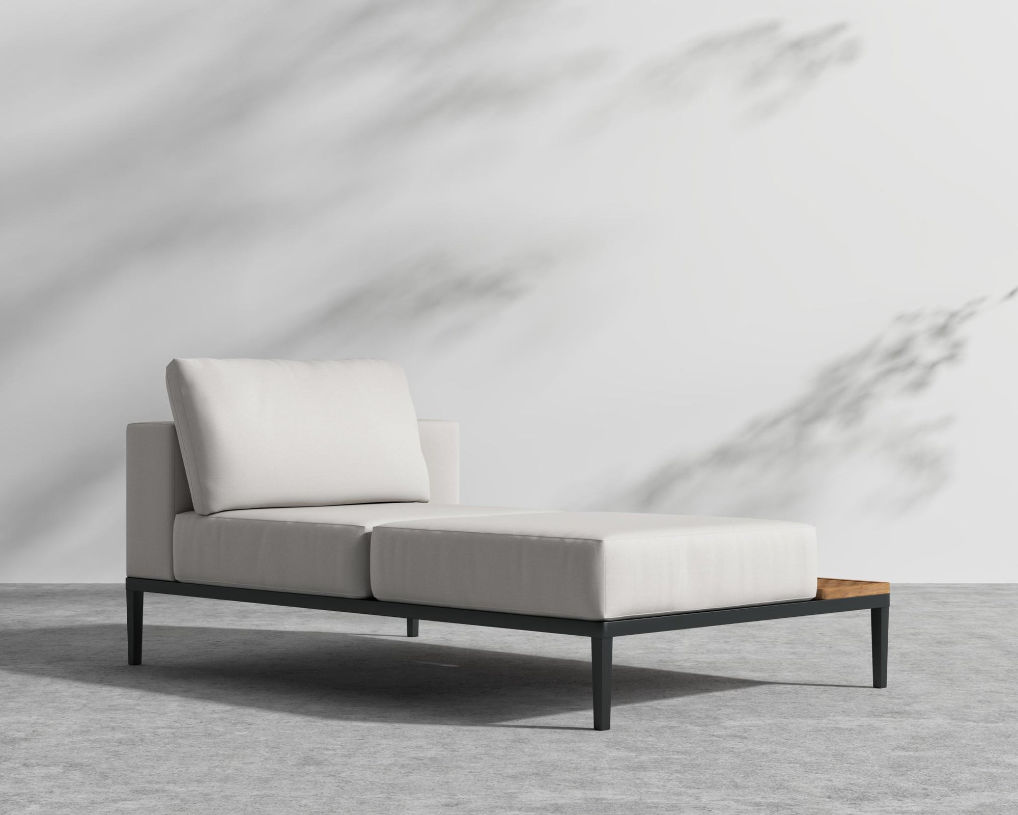 Francis Outdoor Right Chaise - Black - Francis, Outdoor Fabric - Palisades