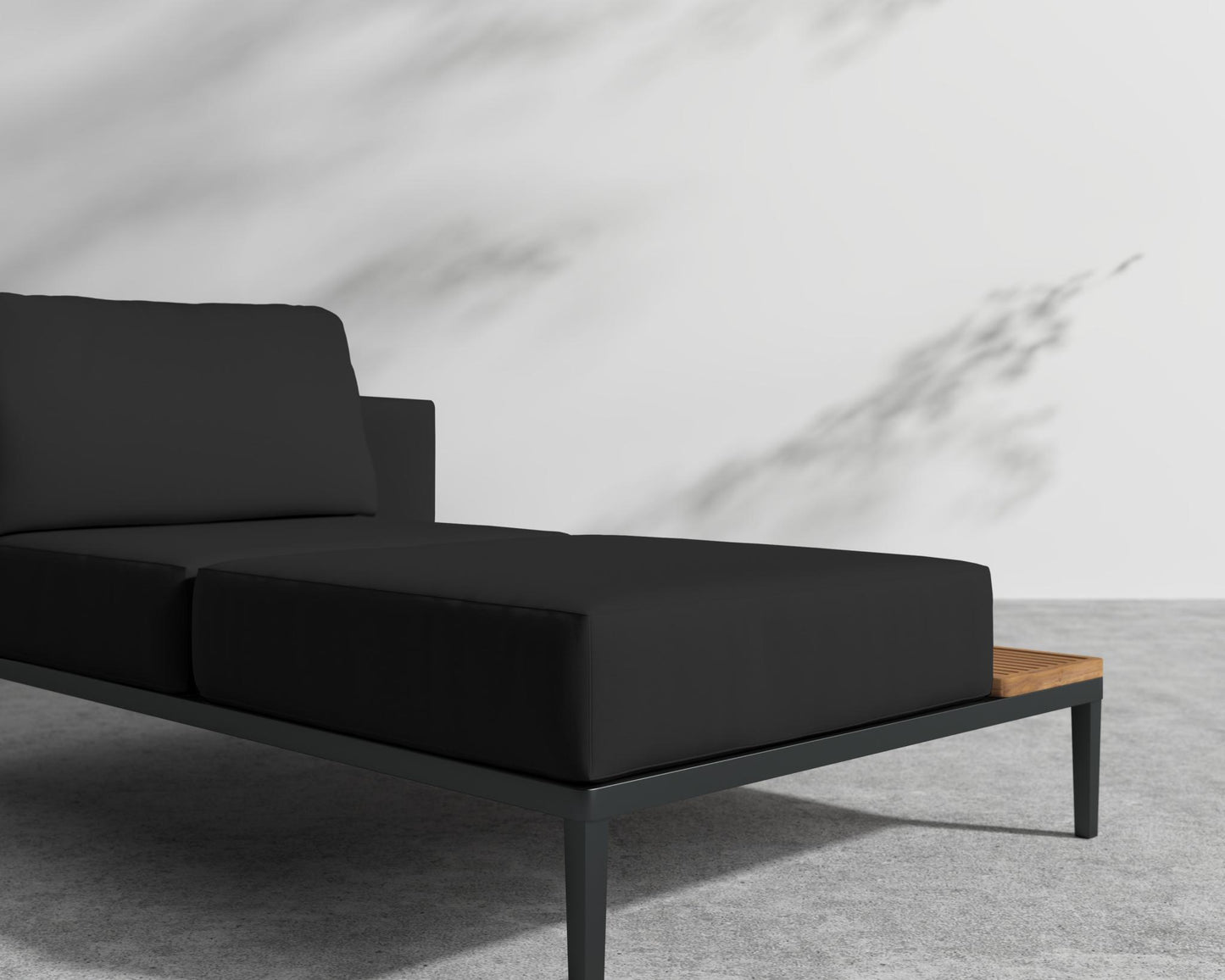 Francis Outdoor Right Chaise - Black - Francis, Outdoor Fabric - Arcadia