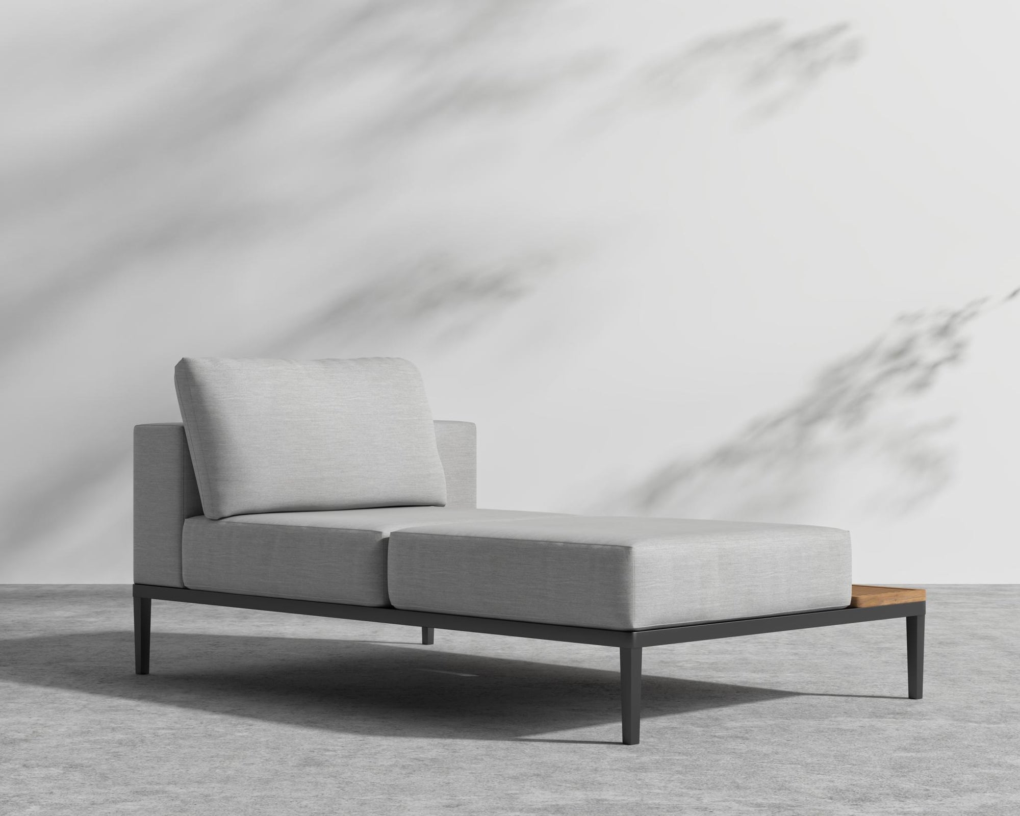 Francis Outdoor Right Chaise - Black - Francis, Outdoor Fabric - Encino