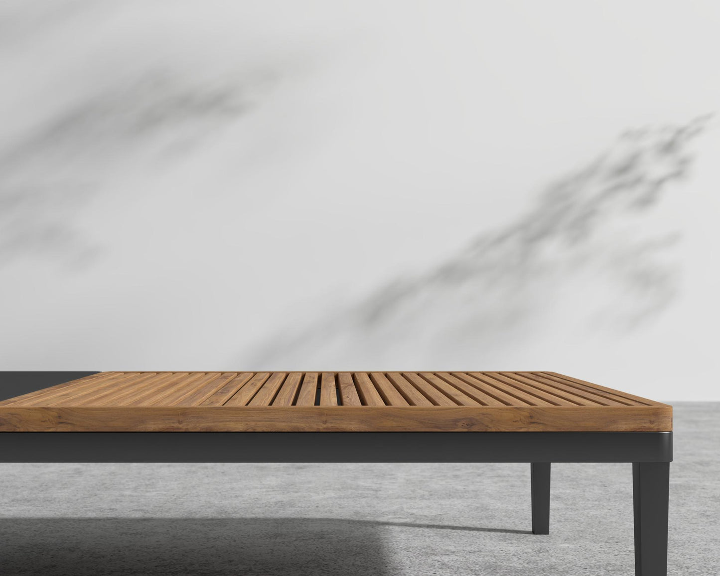 Francis Outdoor Coffee Table - Rectangle - Black - Francis, Teak