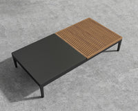 Francis Outdoor Coffee Table - Rectangle - Black - Francis, Teak