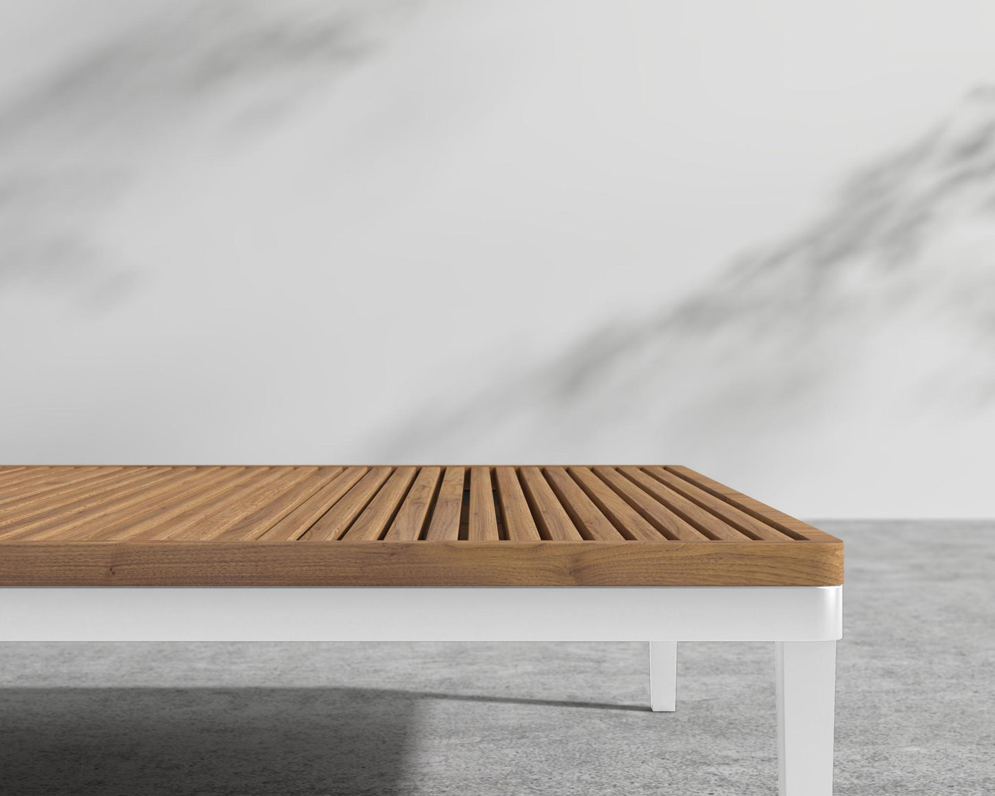 Francis Outdoor End Table - White - Francis, Teak