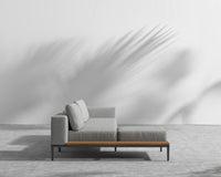 Francis Outdoor Modular Sectional - Black - Francis, Left-Hand-Facing, Outdoor Fabric - Encino