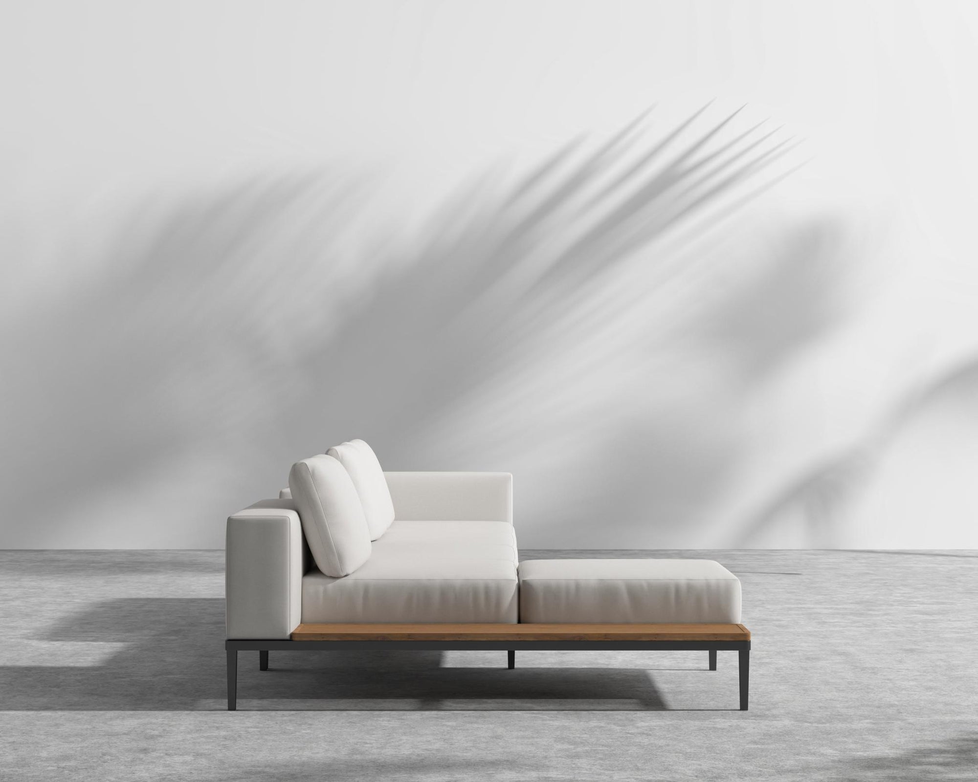 Francis Outdoor Modular Sectional - Black - Francis, Left-Hand-Facing, Outdoor Fabric - Palisades