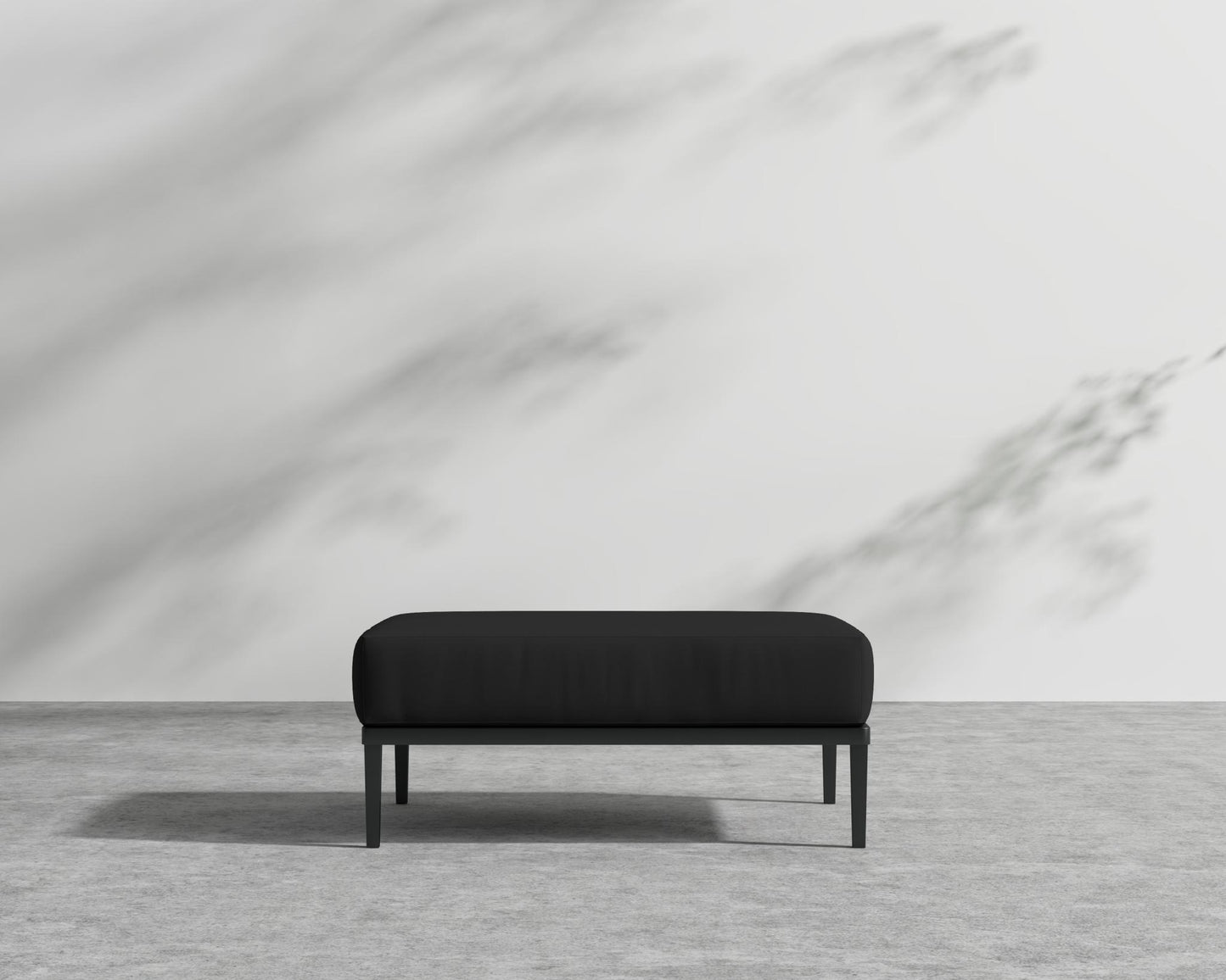 Francis Outdoor Ottoman - Black - Francis, Outdoor Fabric - Arcadia