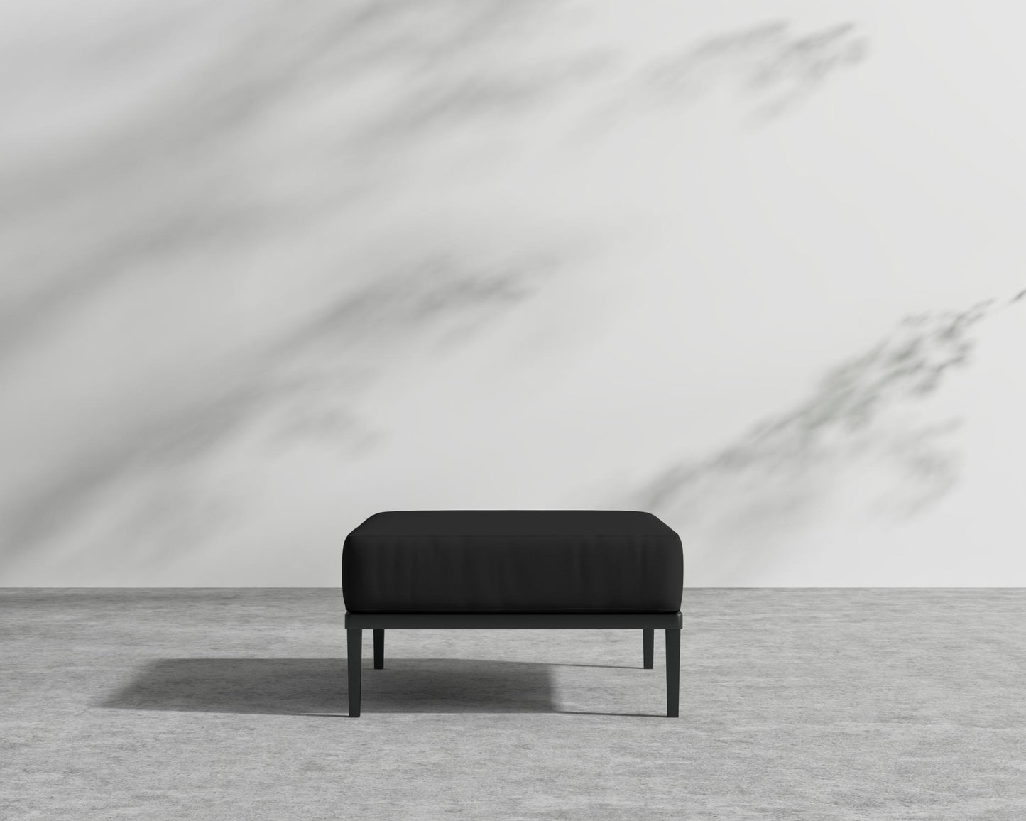 Francis Outdoor Ottoman - Black - Francis, Outdoor Fabric - Arcadia