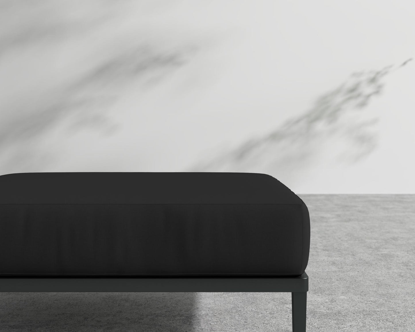 Francis Outdoor Ottoman - Black - Francis, Outdoor Fabric - Arcadia