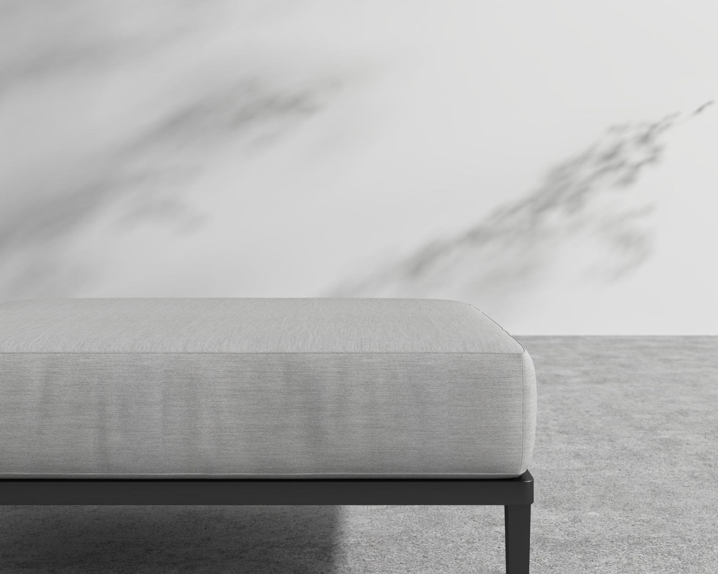 Francis Outdoor Ottoman - Black - Francis, Outdoor Fabric - Encino