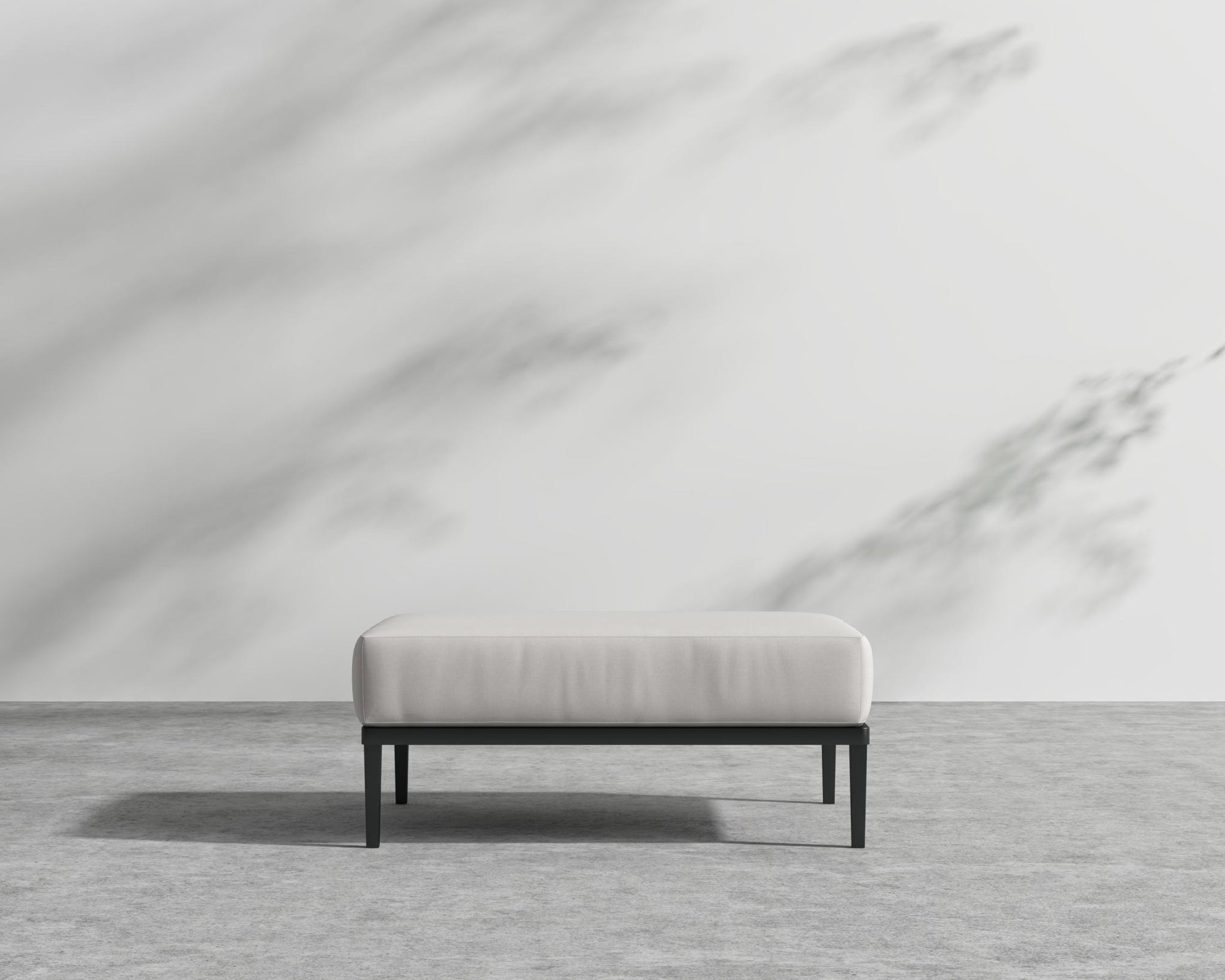 Francis Outdoor Ottoman - Black - Francis, Outdoor Fabric - Palisades