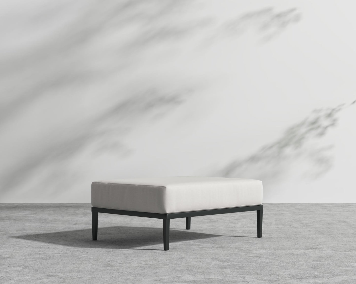 Francis Outdoor Ottoman - Black - Francis, Outdoor Fabric - Palisades