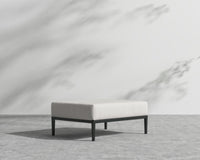 Francis Outdoor Ottoman - Black - Francis, Outdoor Fabric - Palisades