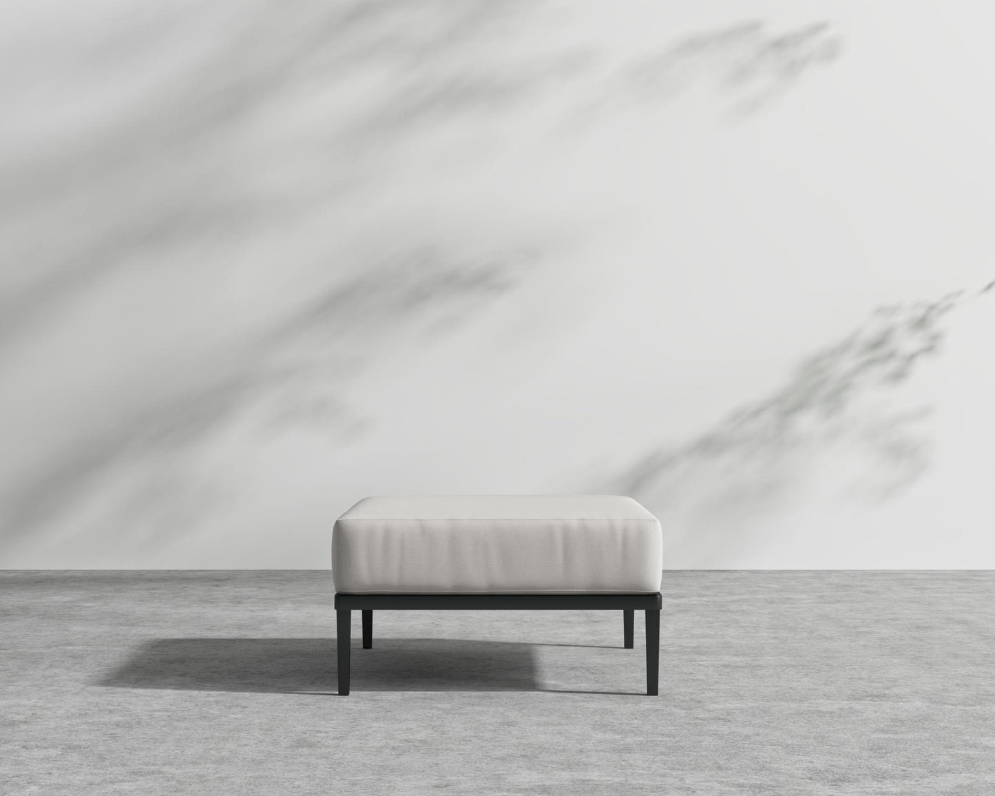 Francis Outdoor Ottoman - Black - Francis, Outdoor Fabric - Palisades