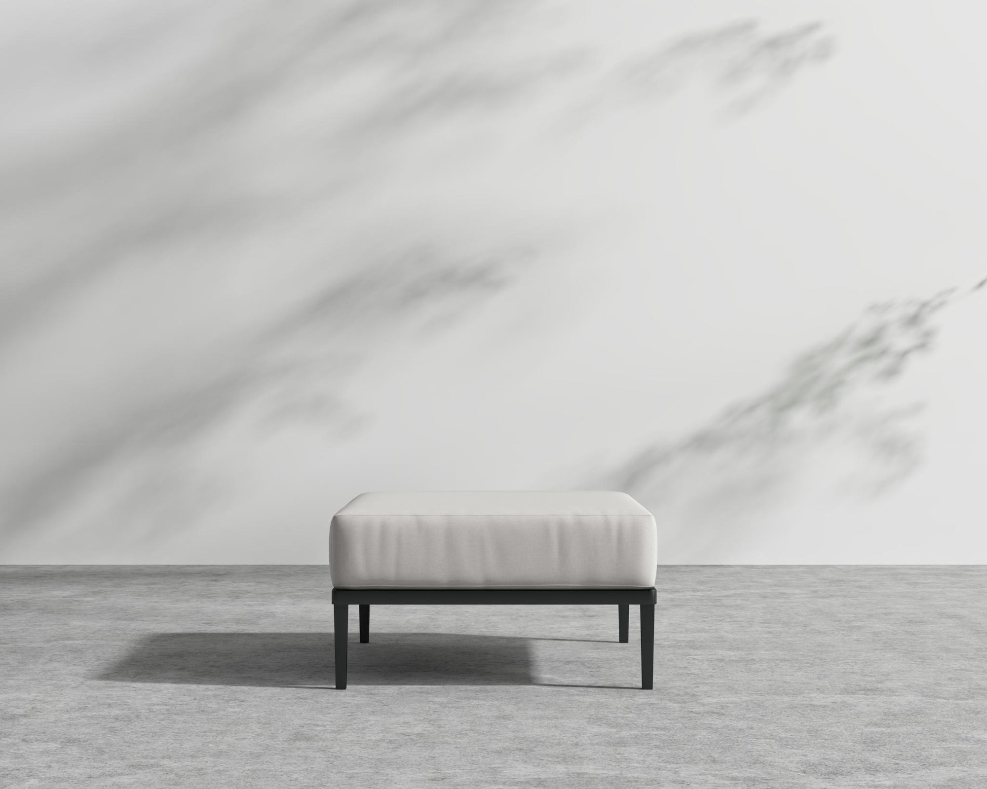 Francis Outdoor Ottoman - Black - Francis, Outdoor Fabric - Palisades