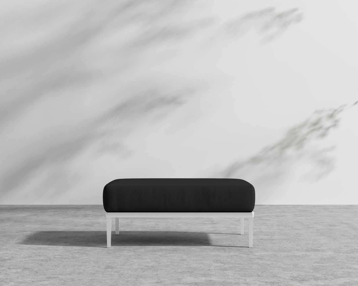 Francis Outdoor Ottoman - Black - Francis, Outdoor Fabric - Arcadia