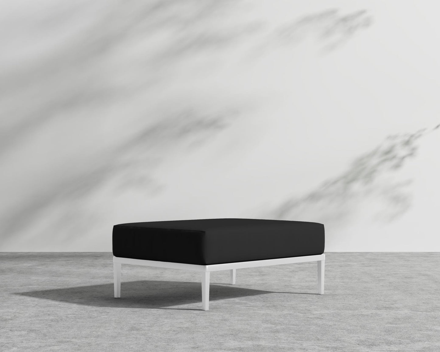 Francis Outdoor Ottoman - Black - Francis, Outdoor Fabric - Arcadia