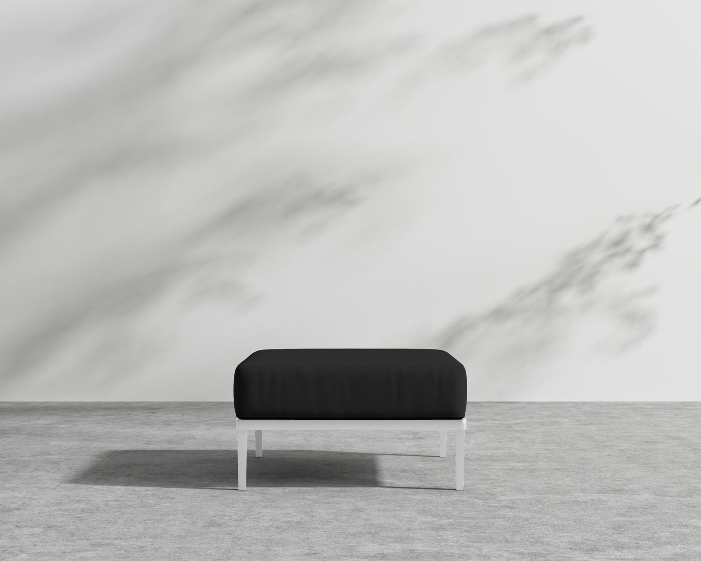 Francis Outdoor Ottoman - Black - Francis, Outdoor Fabric - Arcadia