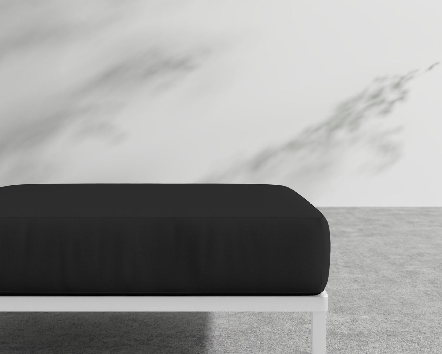 Francis Outdoor Ottoman - Black - Francis, Outdoor Fabric - Arcadia